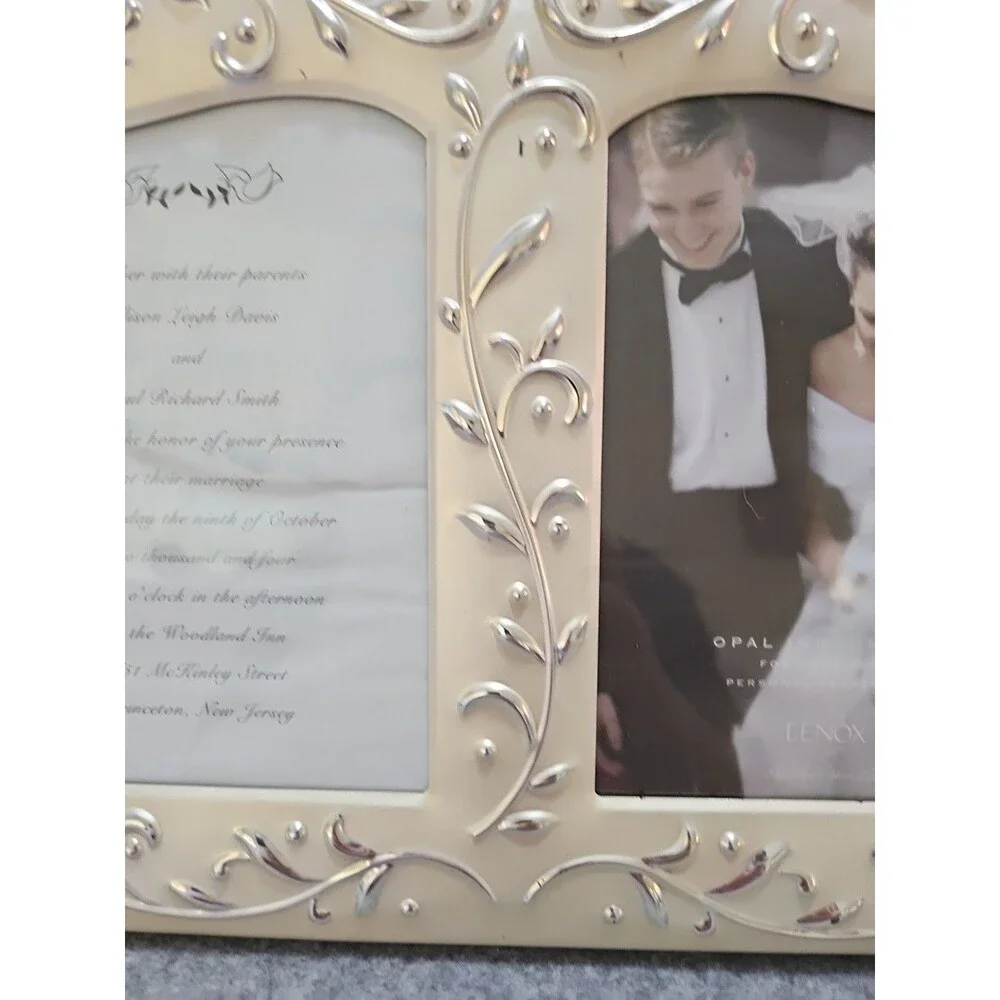 Lenox Opal Innocence Metal Floral Vine Photo Frame, Two 5